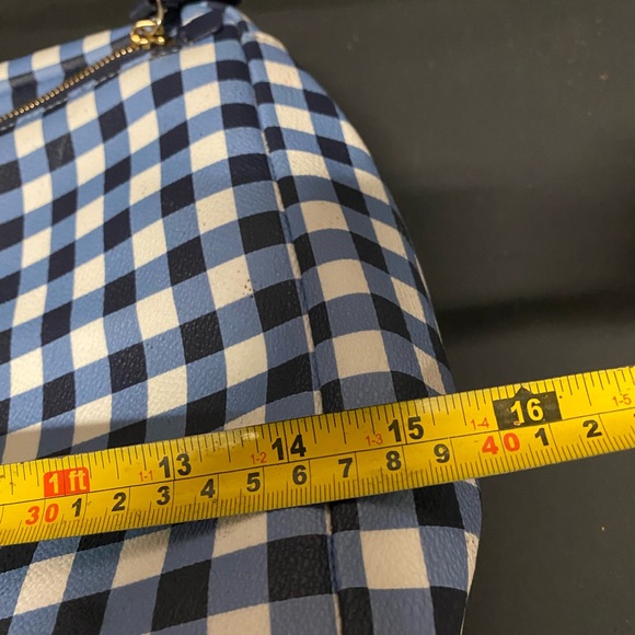 KATE SPADE CUTE ,  Gingham Blue and Cream Backpack Bag - Picture 8 of 9